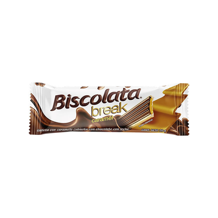 Galleta con Caramelo Cubierta con Chocolate Biscolata Breakaramel 20GR