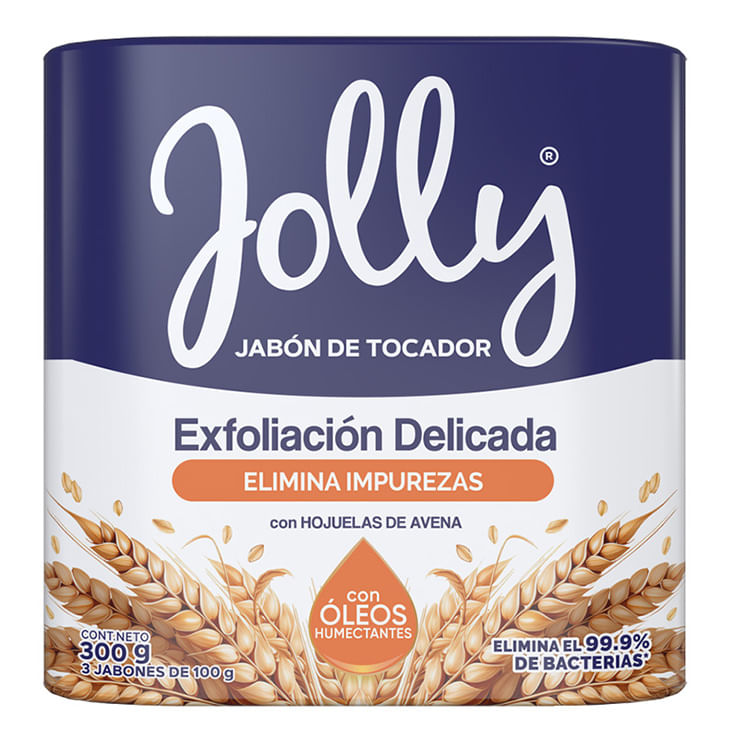 Jolly Jabon De Tocador Avena Antibacterial Tripack 300Gr