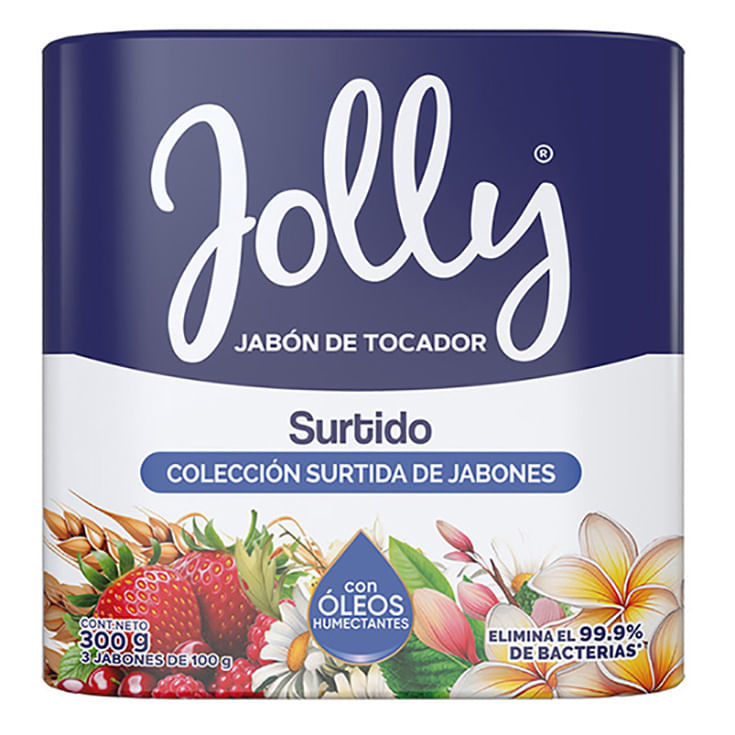 Jolly Jabon De Tocador Surtido Antibacterial Tripack 300Gr