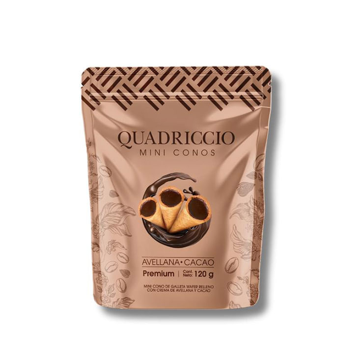 Mini Conos Rellenos de Cacao Quadriccio 120GR