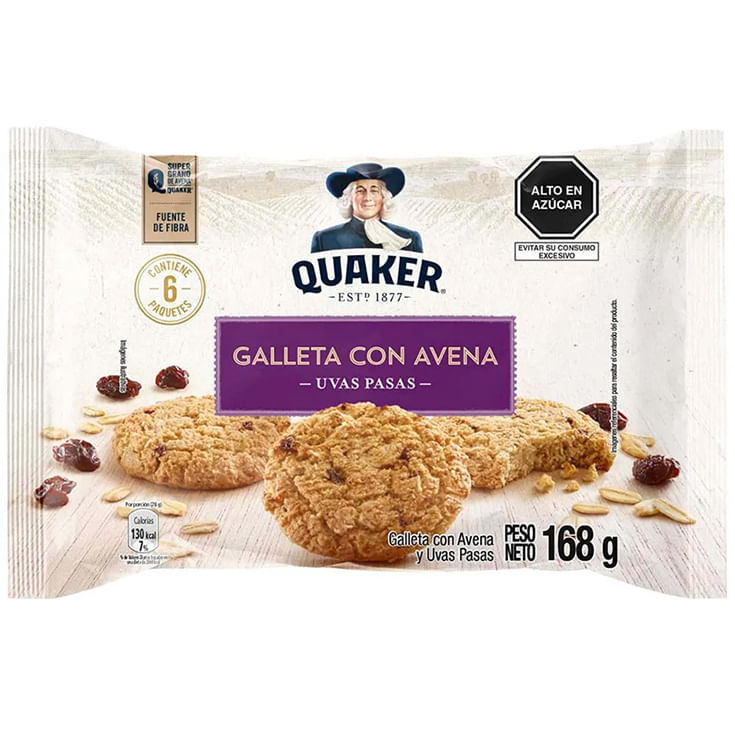 Galleta De Avena Y Pasas Quaker 168GR