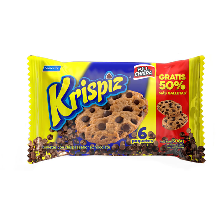 Galletas Con Chispas De Chocolate Krispiz 306GR