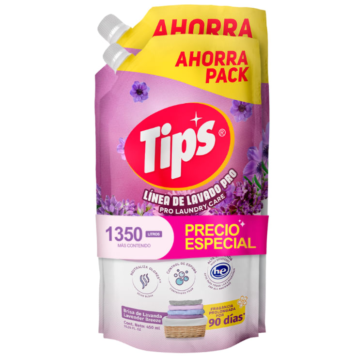 Suavizante Tips Brisa De Lavanda Doypack 1.35 Lt Precio Especial