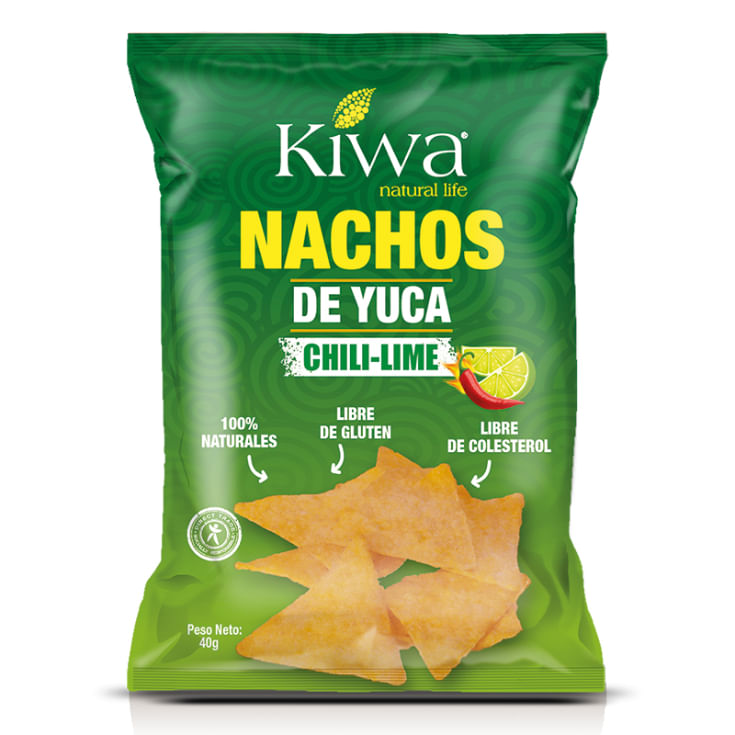Nachos de Yuca Gluten Free-Chili y Limón Kiwa 40GR