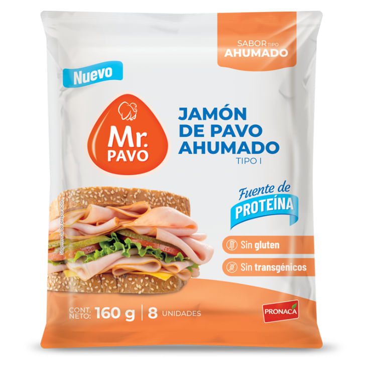 Jamón De Pavo Ahumado Mr. Pavo 160 Gr.