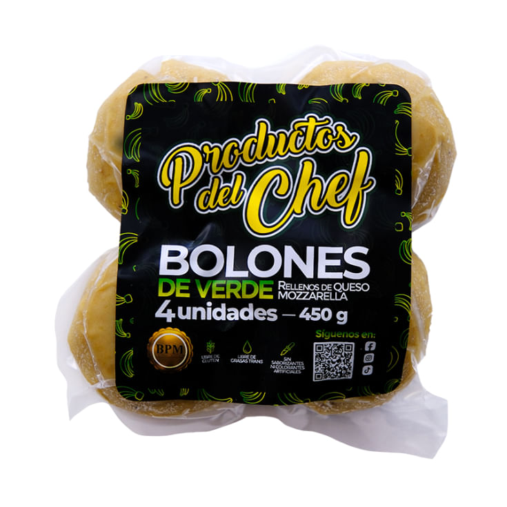 Bolones De Verde Con Queso X 4 Un Productos Del Chef 450Gr