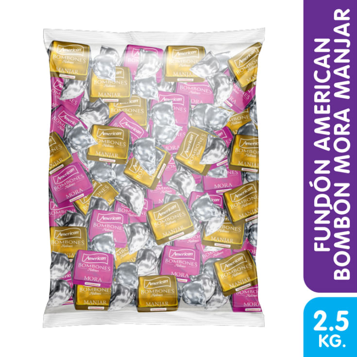 Bombon Rellenos Surtido Mora Y Manjar American 2.5KG