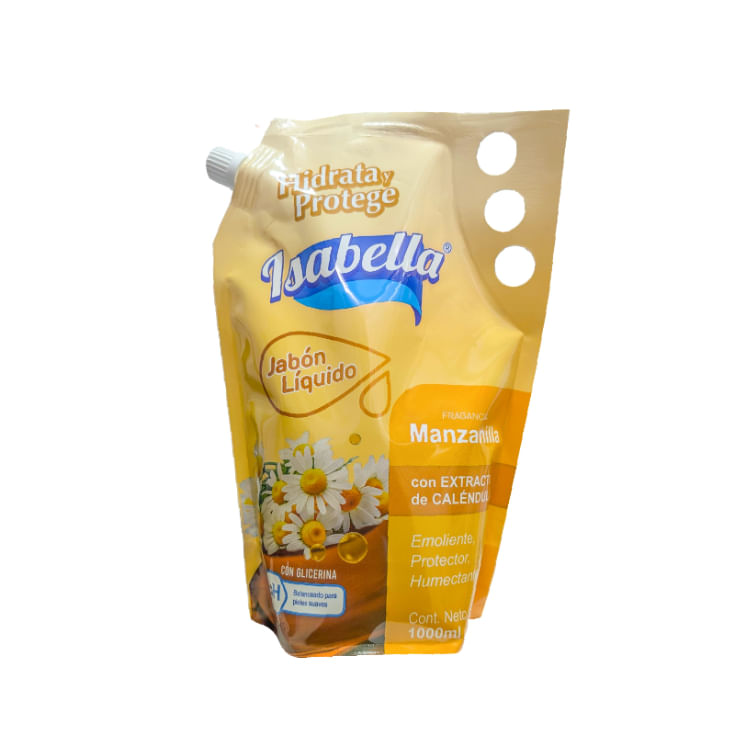 Jabón Líquido De Manzanilla Con Extracto De Calendula DoyPack Isabella 1LT
