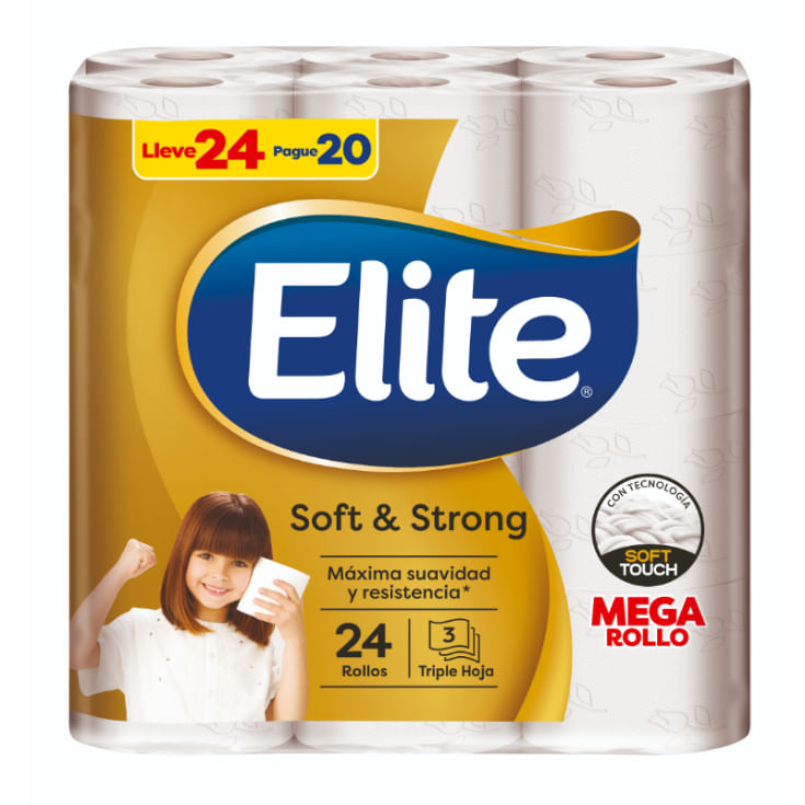 Papel Higénico Triple Hoja Soft&Strong Elite 32M X24/2