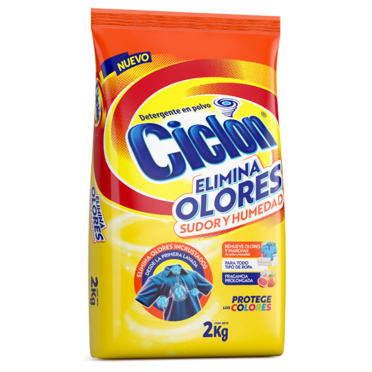 Ciclon Detergente Polvo Fragancia Prolongada 2 Kg