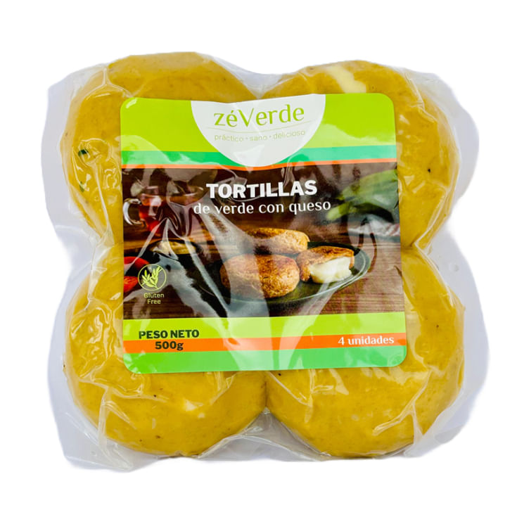 Tortilla De Verde Con Queso 4 Und Zé Verde 500Gr