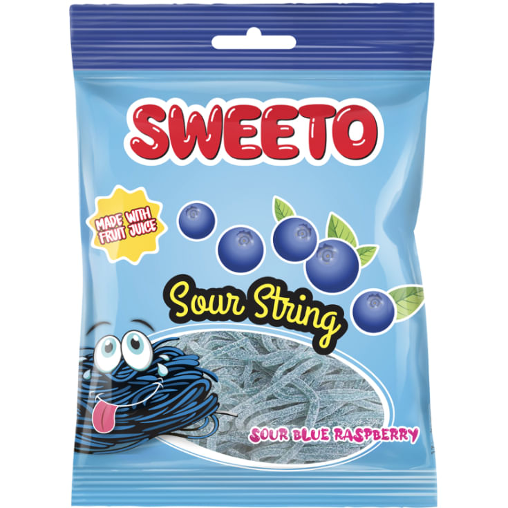 Gomitas Tiras Acidas Mora Azul Sweeto 80GR