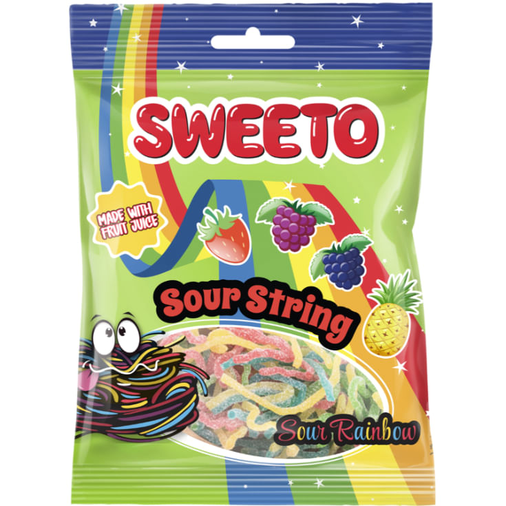 Gomitas Tiras Acidas Arcoiris Sweeto 80GR