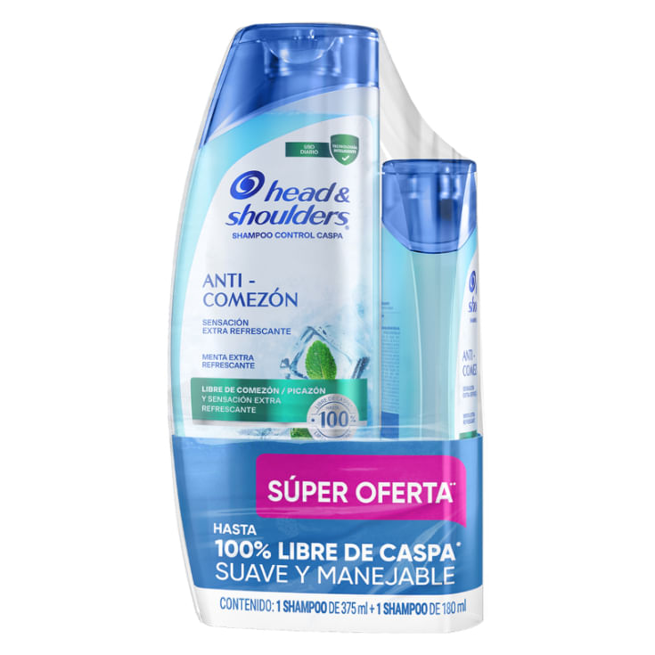 Pack Shampoo Anti Comezón Head And Shoulders 375ML + Shampoo 180ML