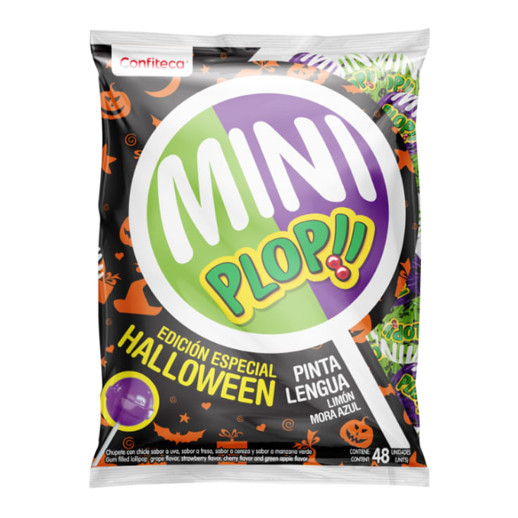 Miniplop Chupete Limón Y Mora Azul Halloween X48