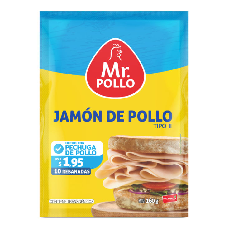 Jamón De Pollo Línea Familiar Tipo Ii Mr. Pollo 160 Gr.
