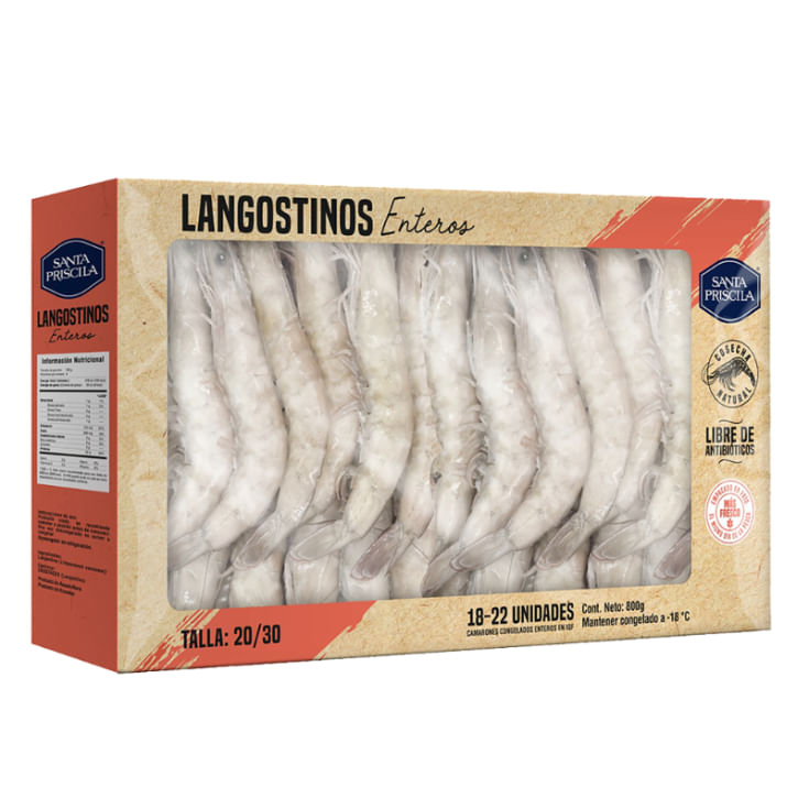 Langostinos Santa Priscila Entero Grande 800 Gr