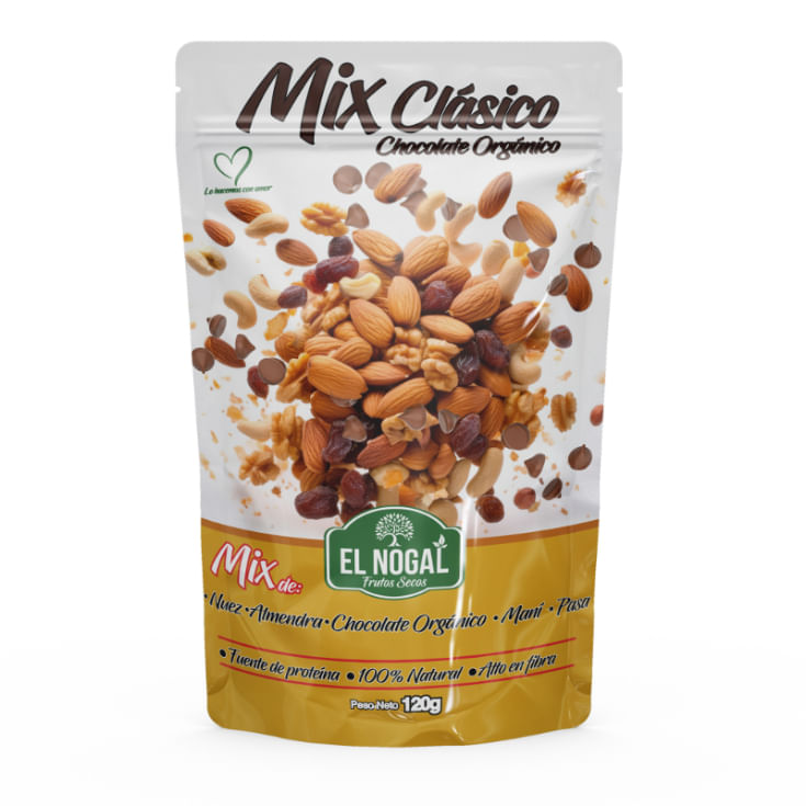Mix Original Frutos Secos Con Chocolate Organico El Nogal 120GR