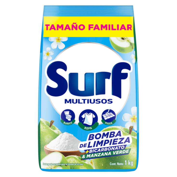 Detergente Surf Polvo Bicarbonato Y Manzana Verde 1 Kg