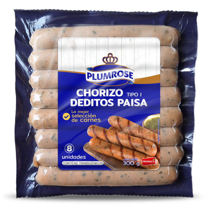 Chorizo Paisa Deditos Plumrose 300G