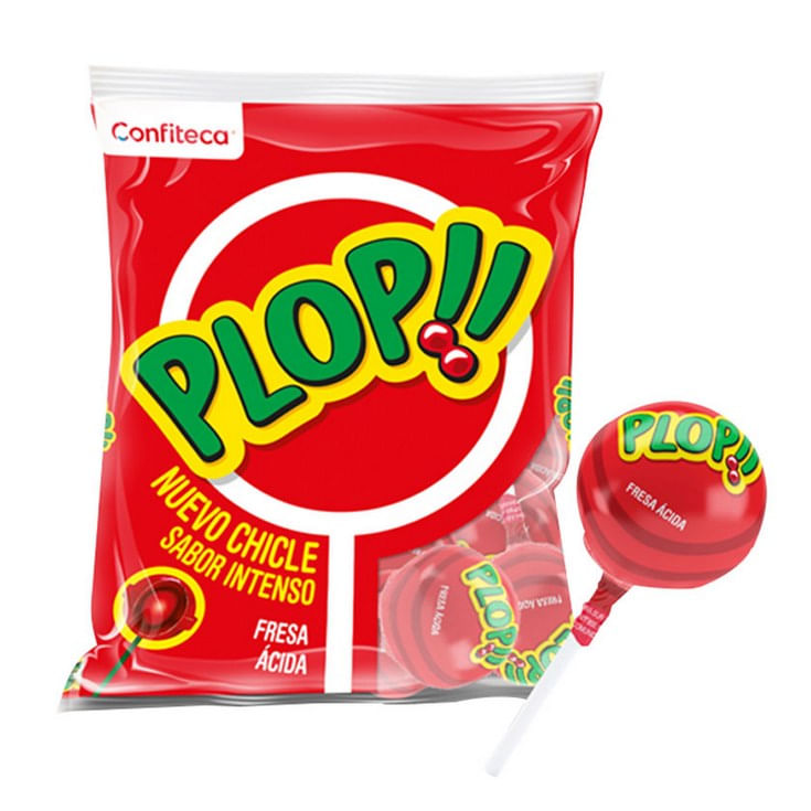 Plop Chupete Sabor Fresa Acida 432 Gr.