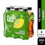 Te Negro Limón Sixpack Fuze Tea 550ML