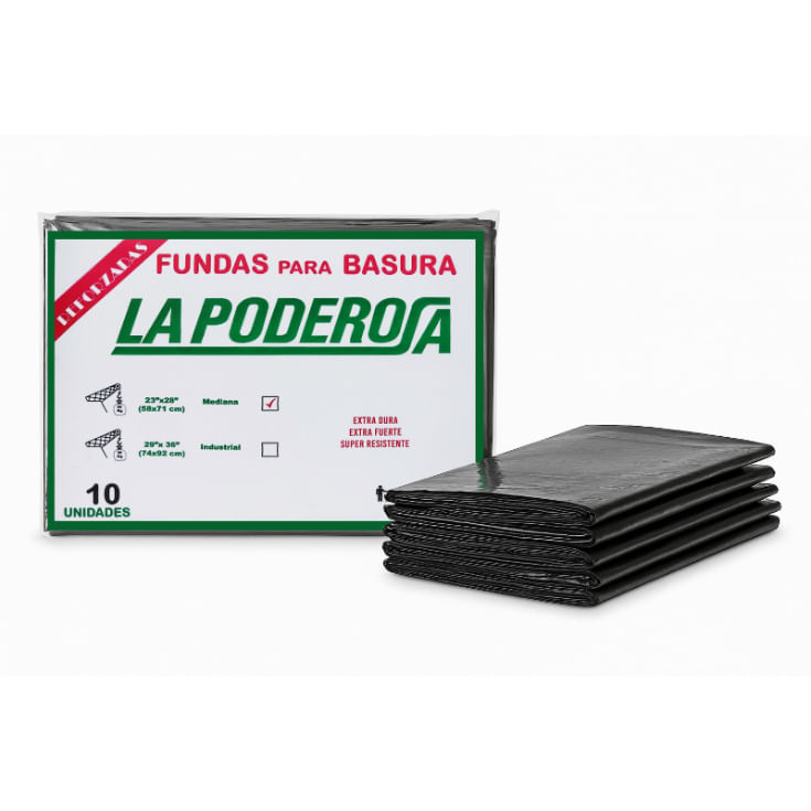 Funda De Basura Grande La Poderosa 23X28 Pulg
