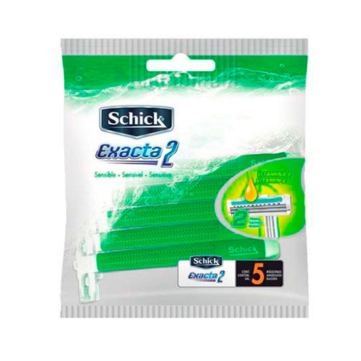 Pack X 5 Schick Afeitadora Exacta Piel Sensible