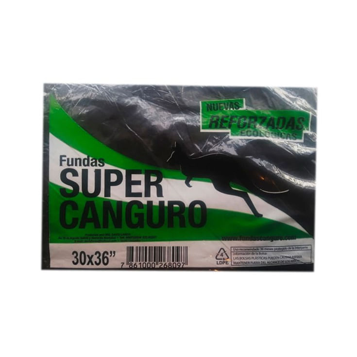 Funda De Basura Industrial Súper Canguro 30x36 Pulg