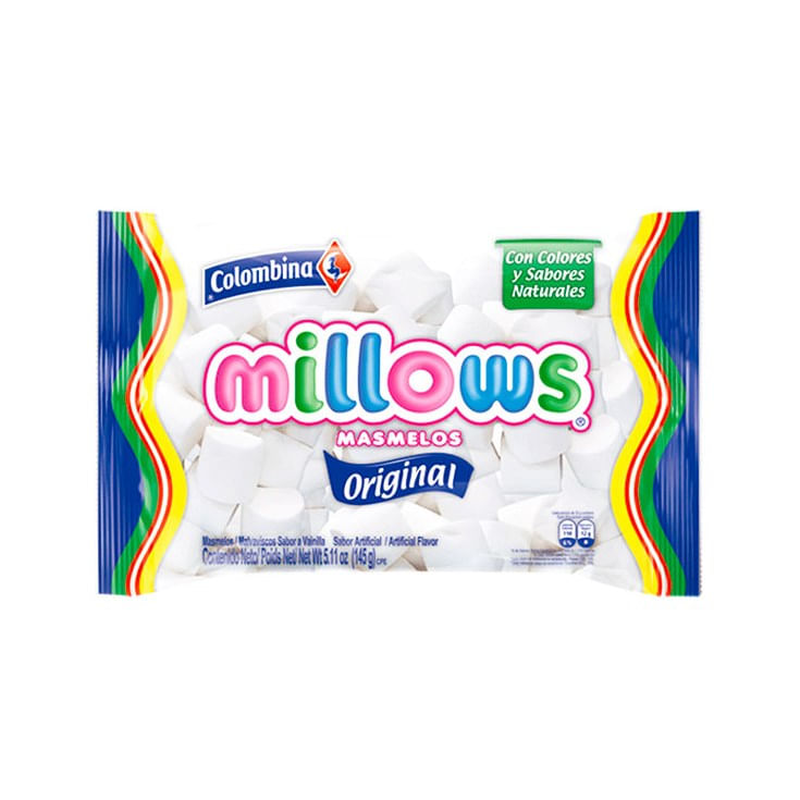 Millows Masmelos Blanco Colombina 145 Gr
