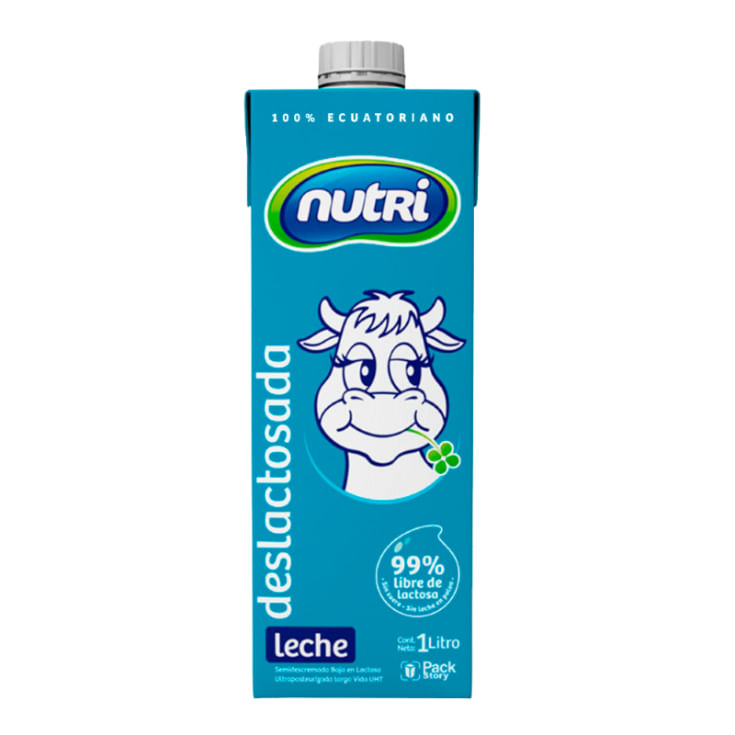 Cartón Leche Deslactosada Nutri 1 Lt.