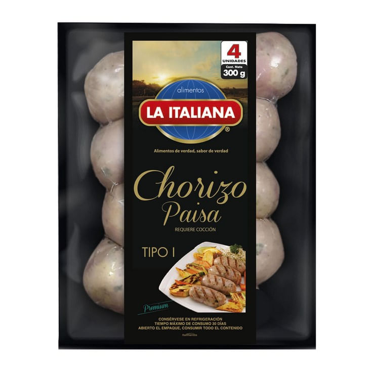 Chorizo Paisa La Italiana 300 Gr