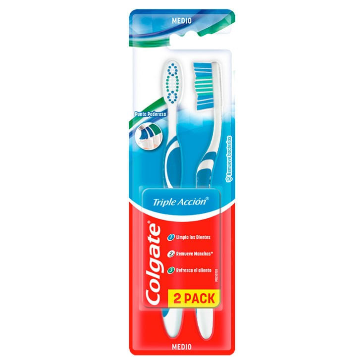 Pack X 2 Colgate Cepillo Dental Triple Acción
