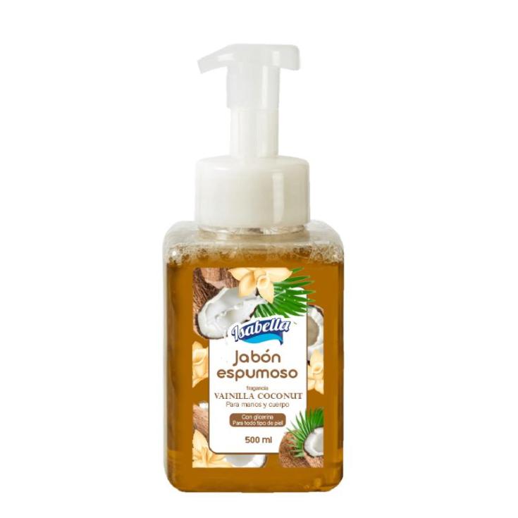 Jabon Liquido Espumoso Vainilla Coconut Isabella 500Ml