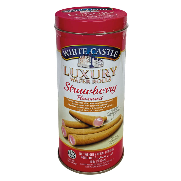Luxury Barquillos Fresa Vincci Lata 100Gr