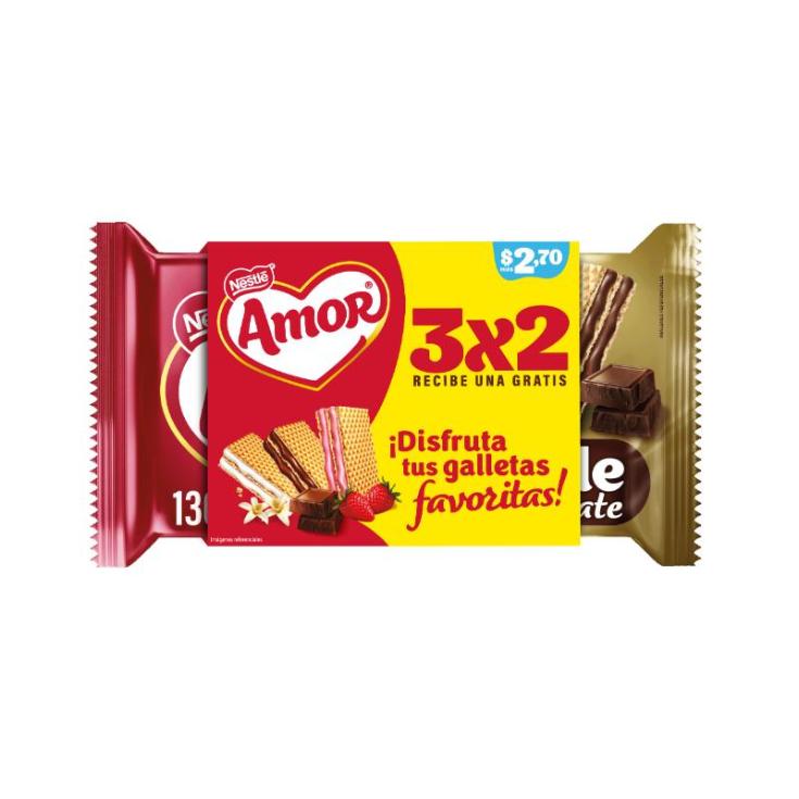 Amor Galleta Waffer Classic 130 Gr Pague 2 Lleve 3
