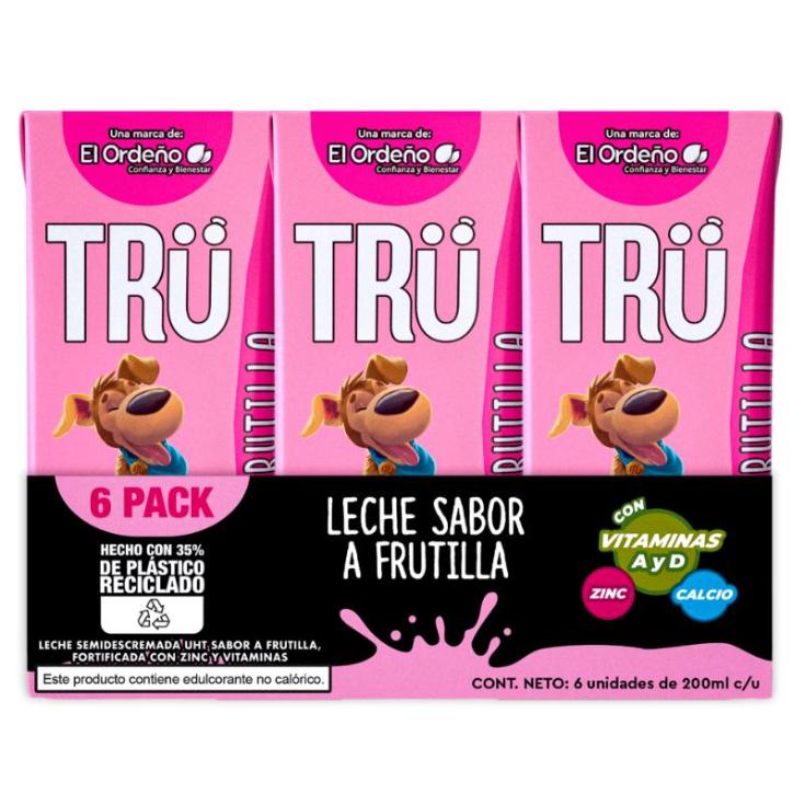Leche Fresa Trü Sixpack 200 Ml