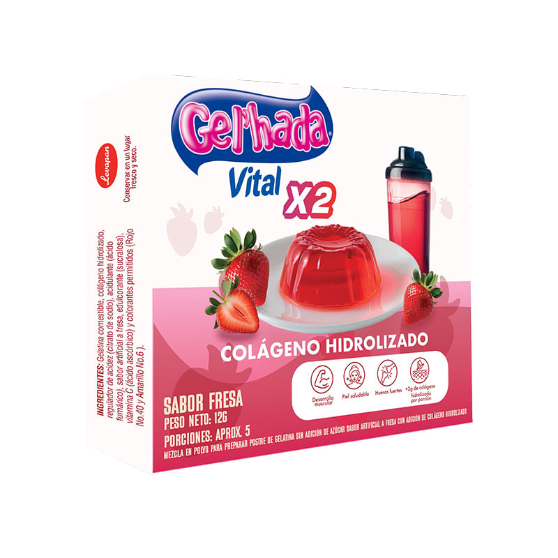Gel´Hada Gelatina Sin Azucar Con Colageno Hidrolizado 12Gr