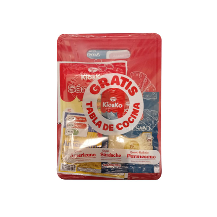 Queso Maduro Kiosko Pack Tabla+Parmesano 40Gr+ Americano 75Gr+Sanduche 75Gr