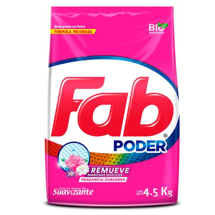 Detergente Fab En Polvo Toque Suavizante 4.5 Gr