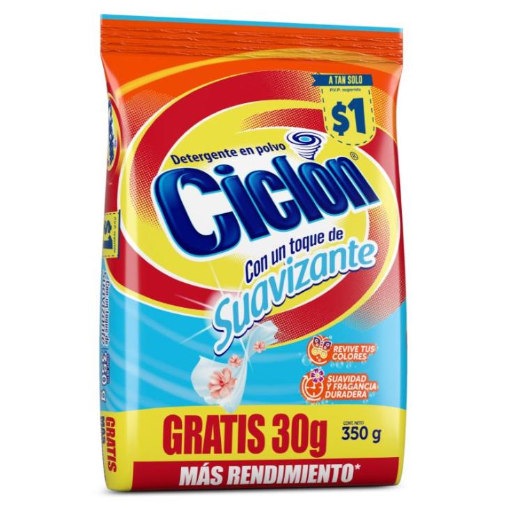 Detergente Ciclon En Polvo Toque Suaviz Funda 350 Gr