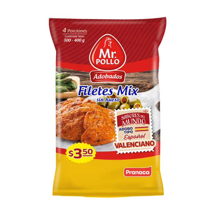 Filetes Mix Valenciano Mr. Pollo 300 - 400 Gr.