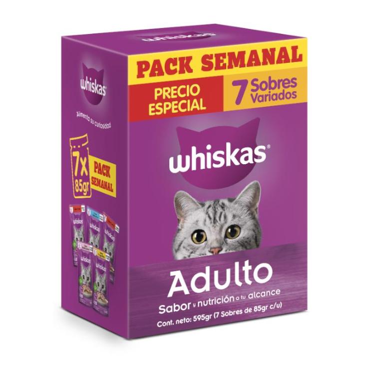 Whiskas Adulto Alimento Humedo Multipack 85 Gr. X 7 Un.