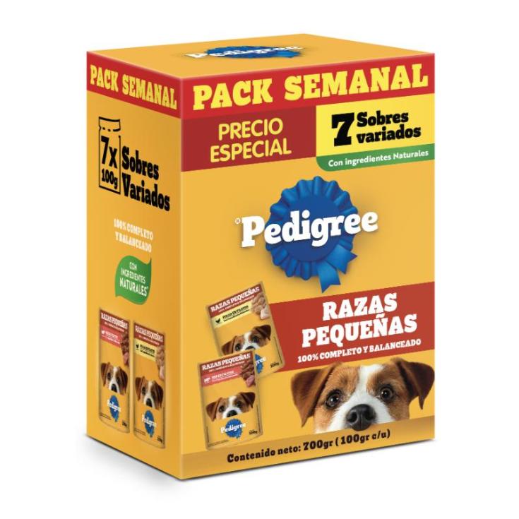 Pedigree Adulto Raza Pequeña Alimento Humedo Multipack 100 Gr. X 7 Un.