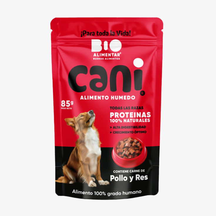Alimento Húmedo Pollo Y Carne Cani 85 Gr.