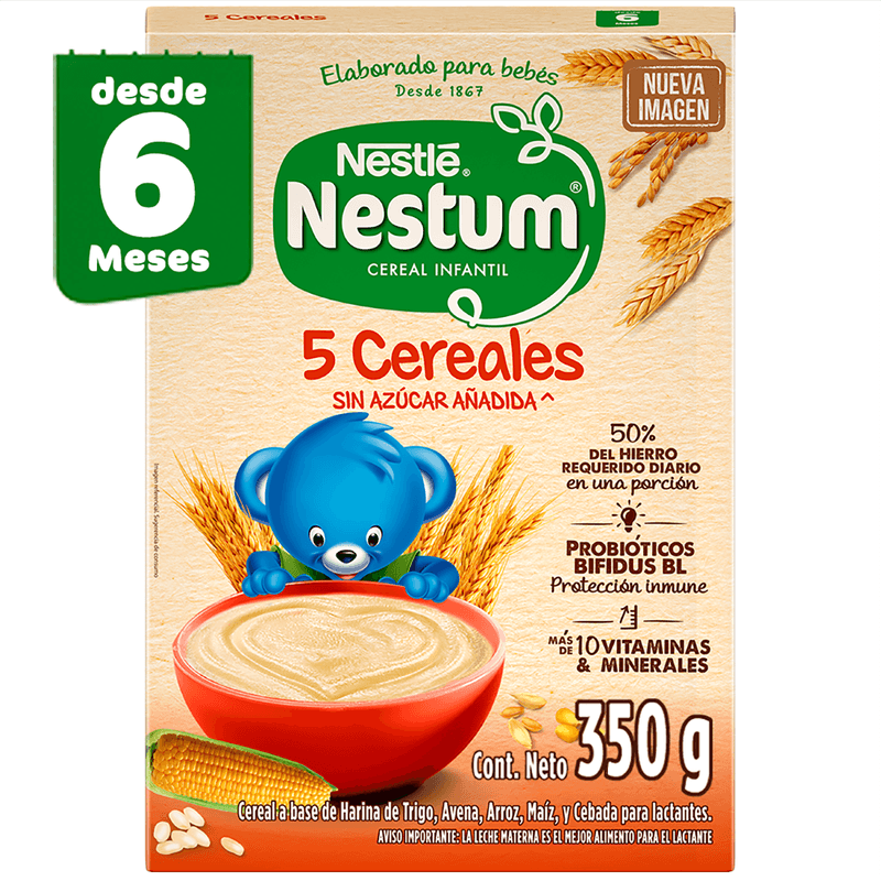 Cereal Infantil Probiotic 5 Cereales Nestum 350 Gr