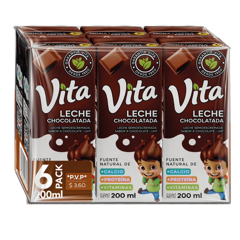 Leche Vita Sabor Chocolate x6 Un. 200 Ml. C/U