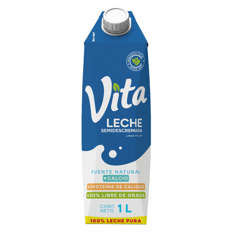Cartón Leche Semidescremada Vita 1 Lt.
