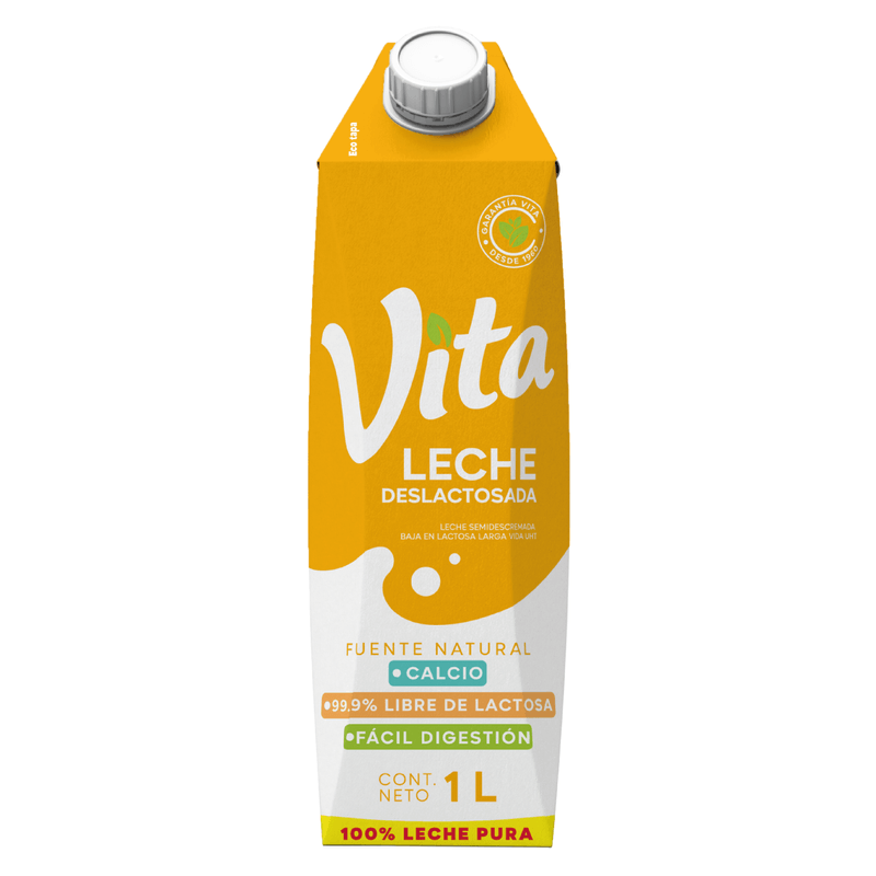 Cartón Leche Deslactosada Vita 1 Lt.