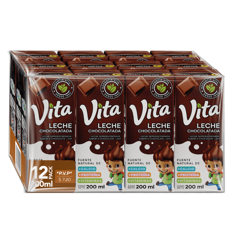 Leche Vita Sabor Chocolate x12 Un. 200 Ml. C/U
